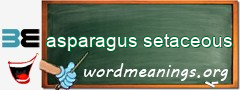 WordMeaning blackboard for asparagus setaceous